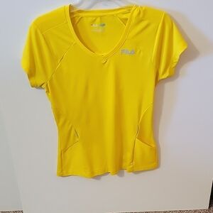 FILA Women's Yellow Running Athletic Top, Size M